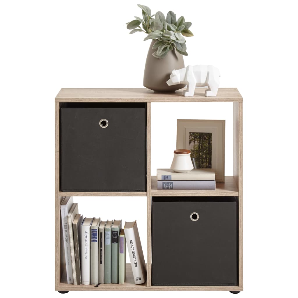 Standing shelf with 4 compartments oak brown