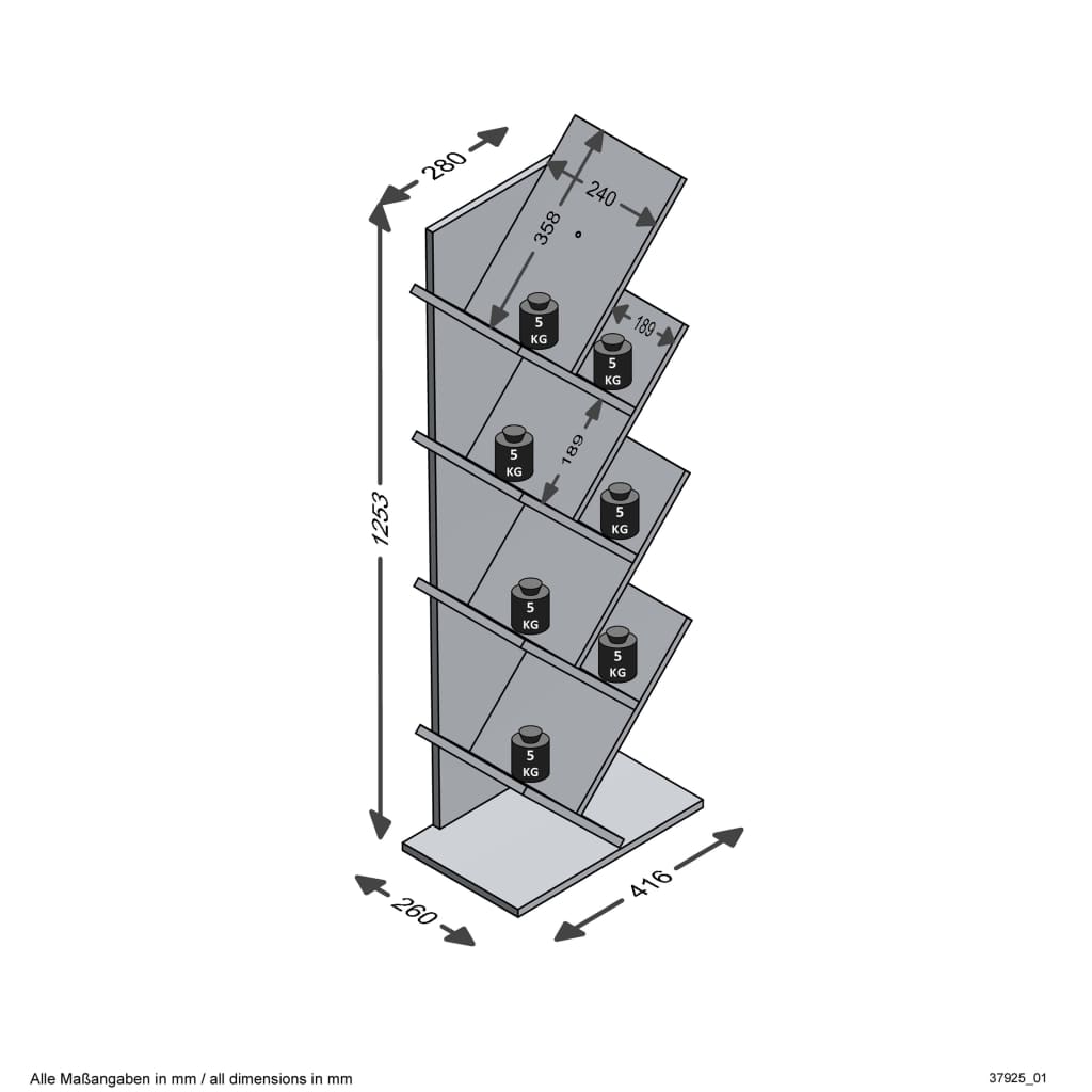 Geometrisches Bücherregal Eiche-Optik