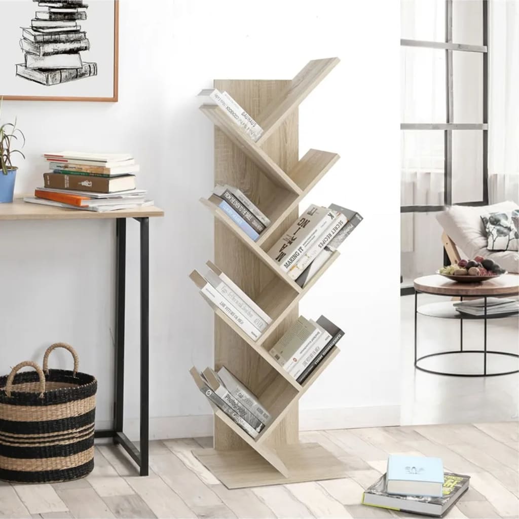 Geometric Bookshelf Oak Look