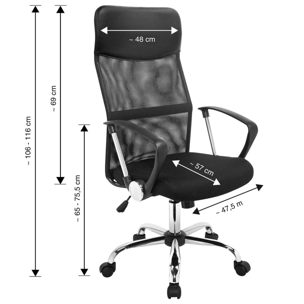 Office Chair Black Steel