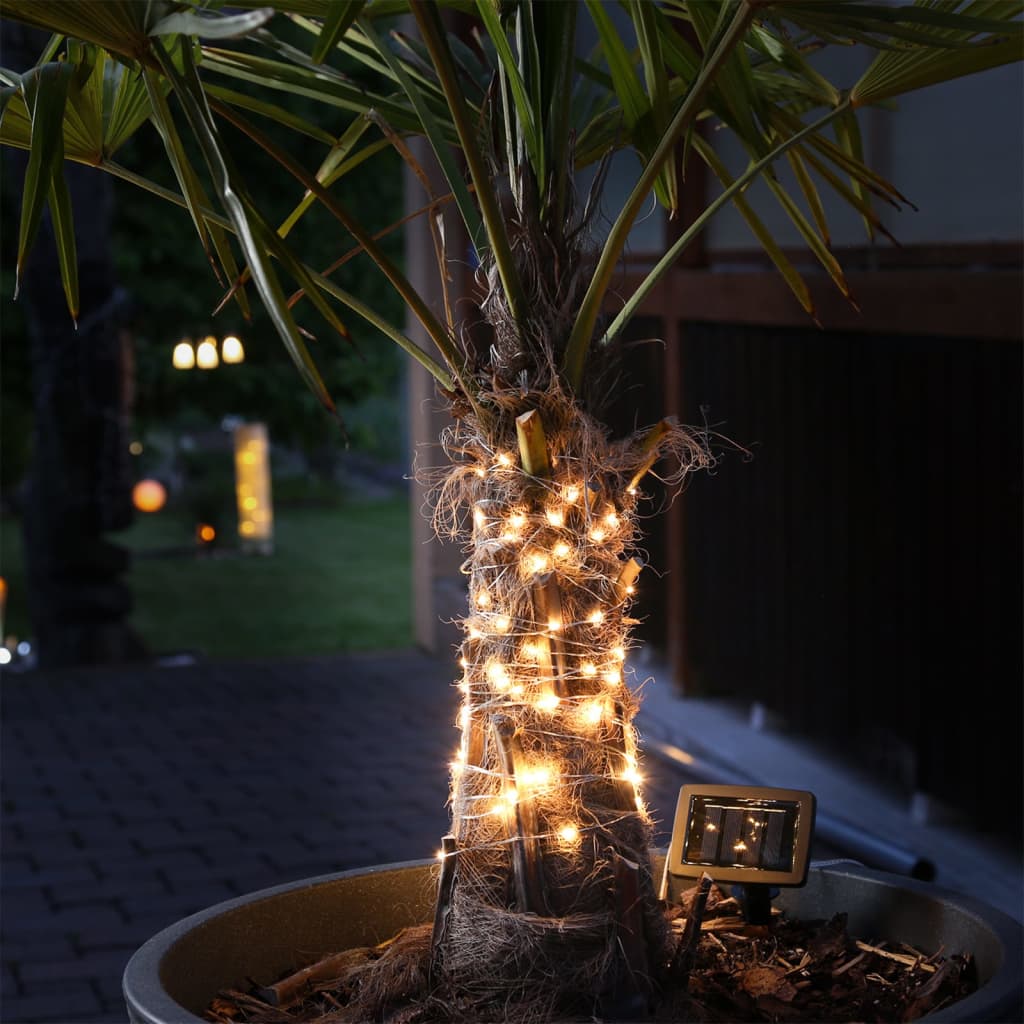 Garten-Lichterkette mit LEDs Solar 20 m Kupfer