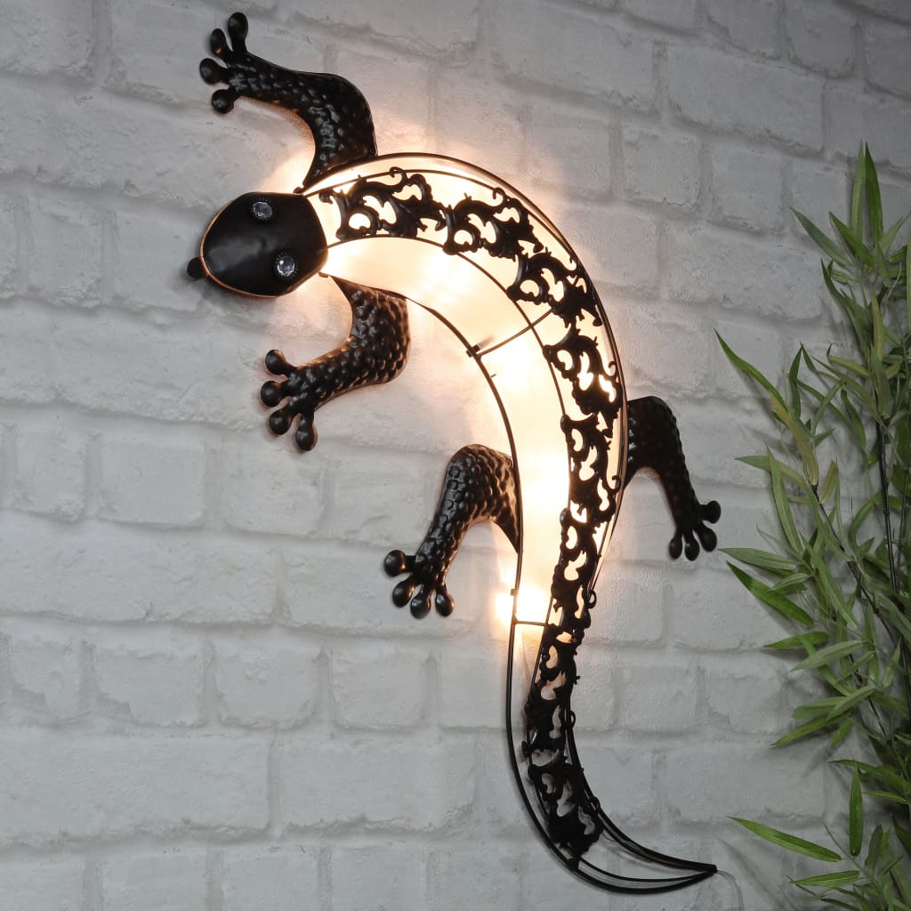 LED-Solar-Außenwandleuchte Gecko