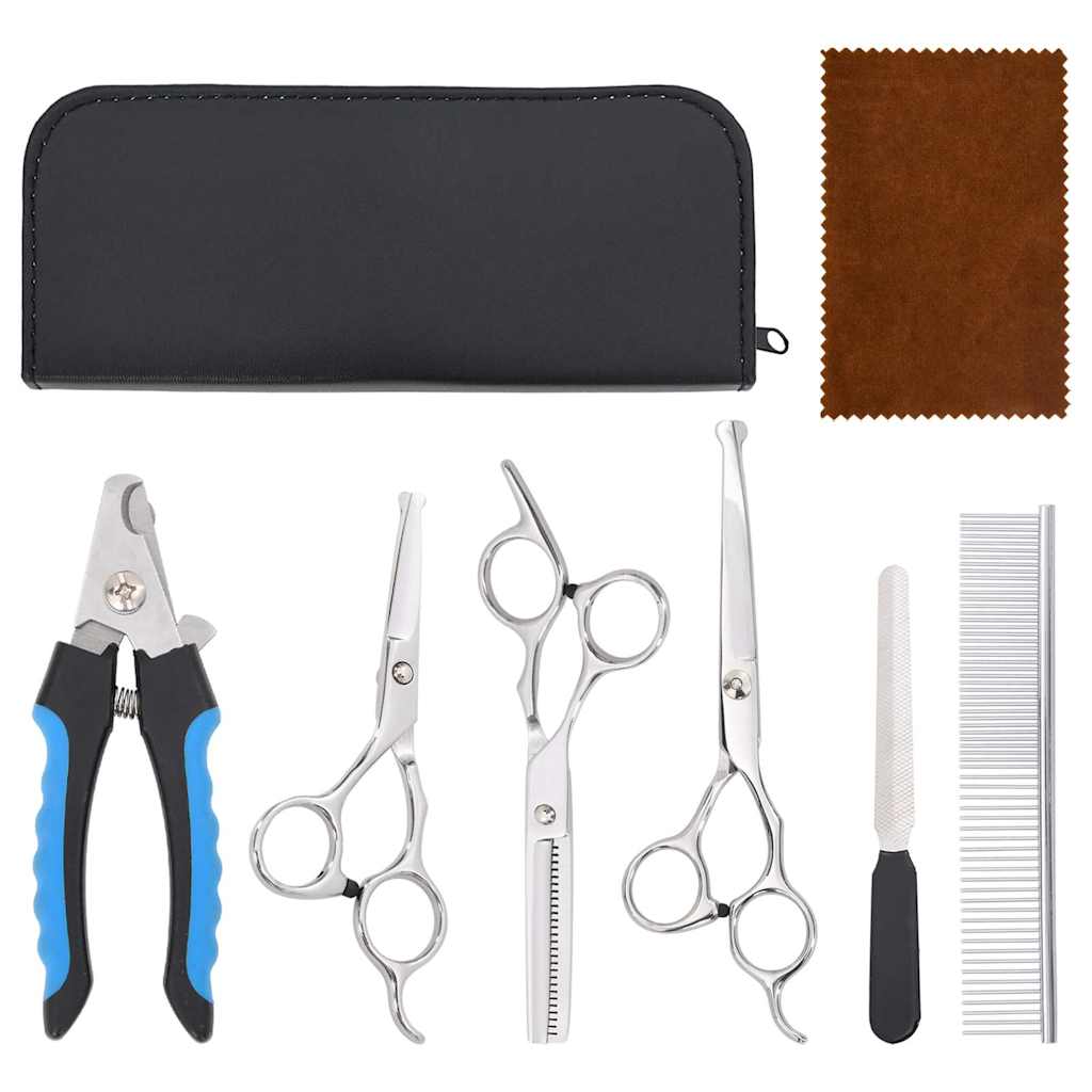 vidaXL 5-tlg. Hundescheren-Set Edelstahl