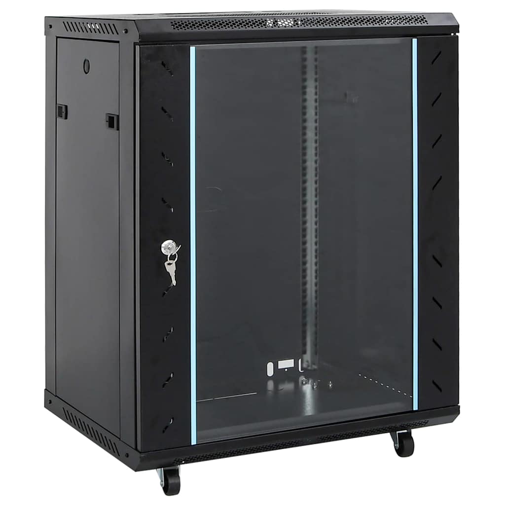 vidaXL 15HE Netzwerkschrank mit Schwenkfüßen 19" IP20 60x45x86 cm