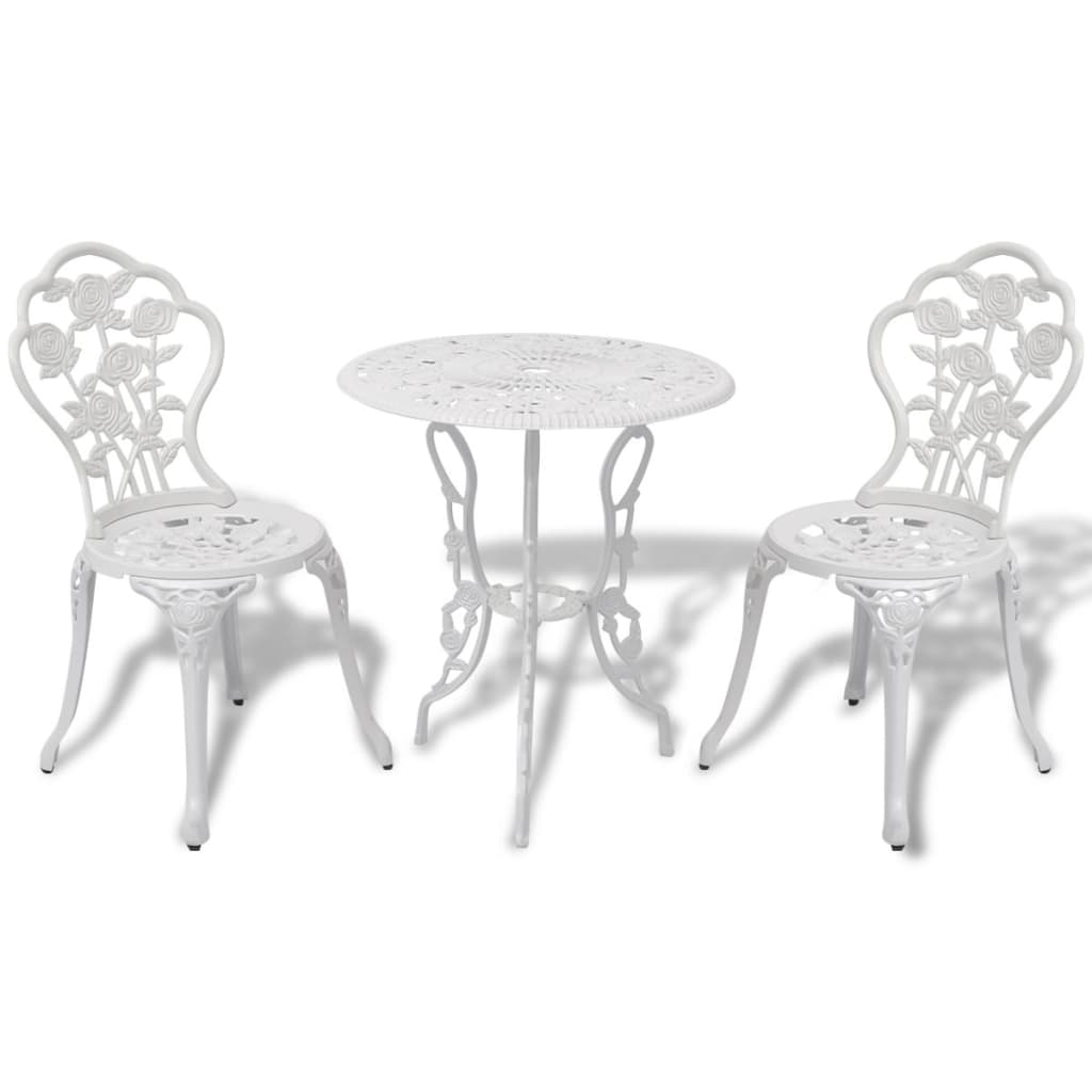 vidaXL 3-tlg. Bistro-Set Aluminiumguss Schwarz