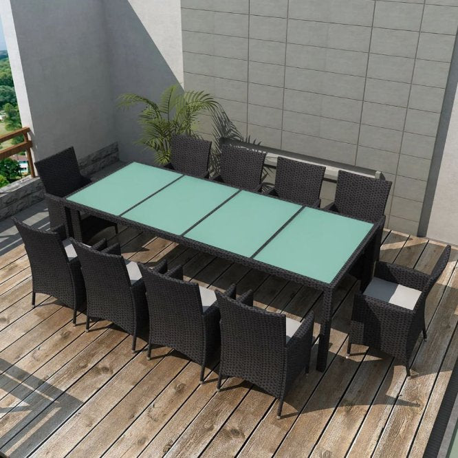 vidaXL 3-tlg. Garten-Essgruppe Poly Rattan Braun