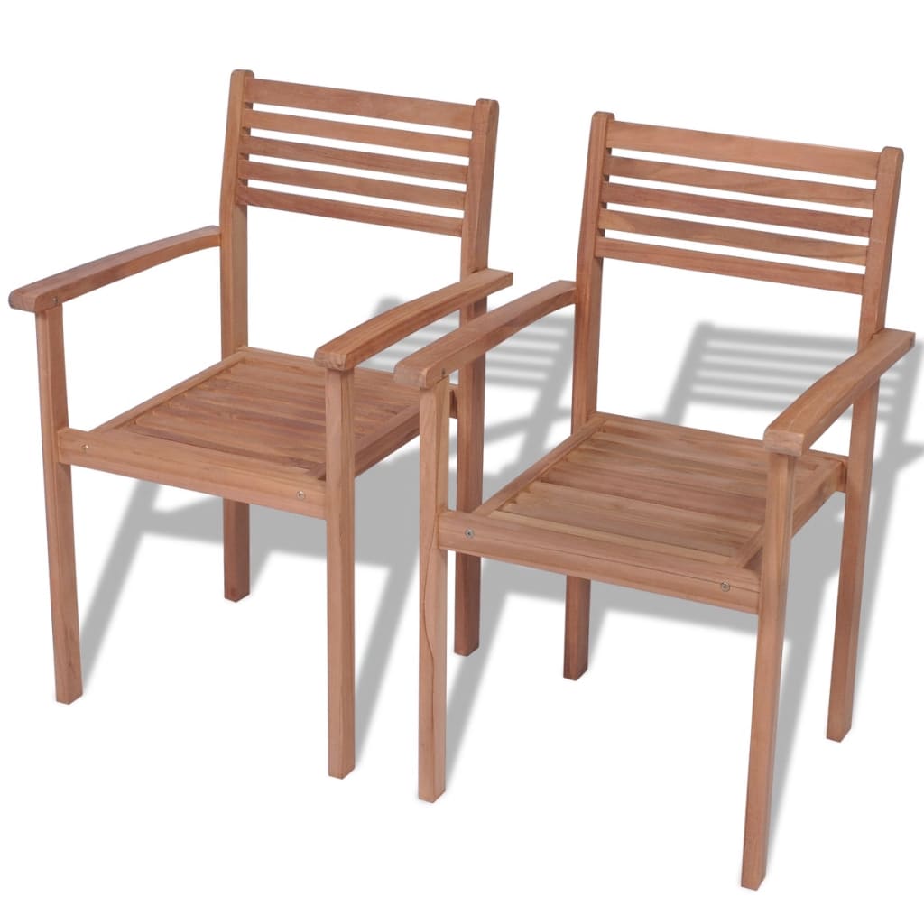 vidaXL Stapelbare Gartenstühle 6 Stk. Massivholz Teak