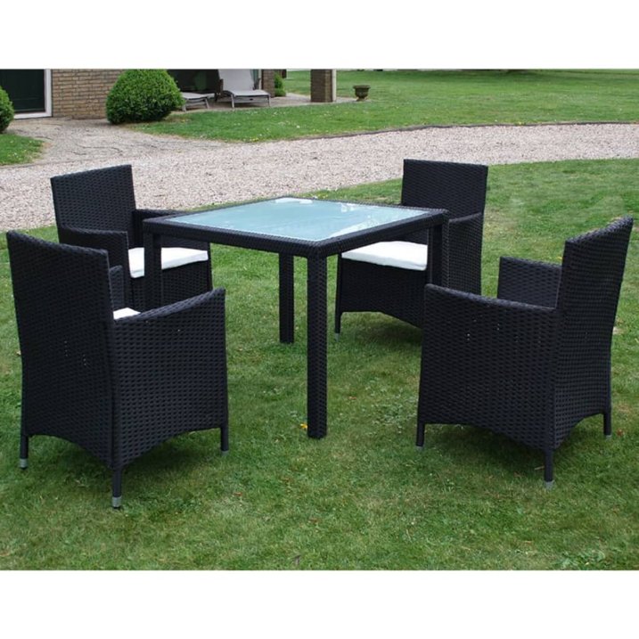 vidaXL 3-tlg. Garten-Essgruppe Poly Rattan Braun