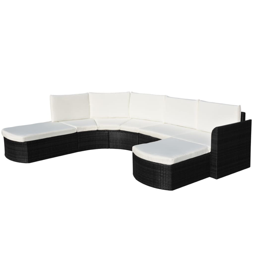 vidaXL 4-tlg. Garten-Lounge-Set mit Auflagen Poly Rattan Grau