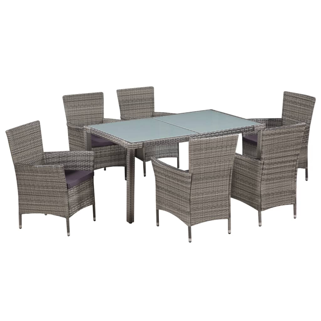 vidaXL 3-tlg. Garten-Essgruppe Poly Rattan Braun