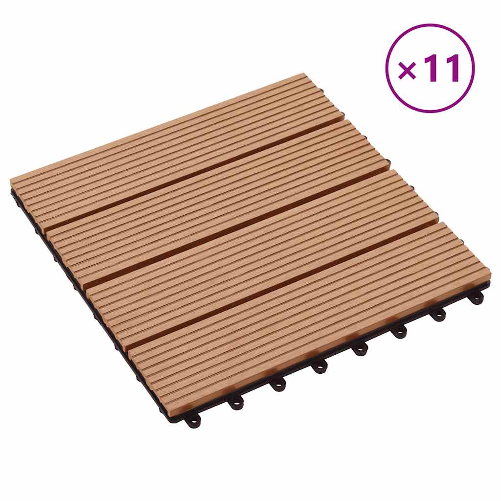 vidaXL 22 Stk. Terrassenfliesen 30 x 30 cm 2 qm WPC Braun