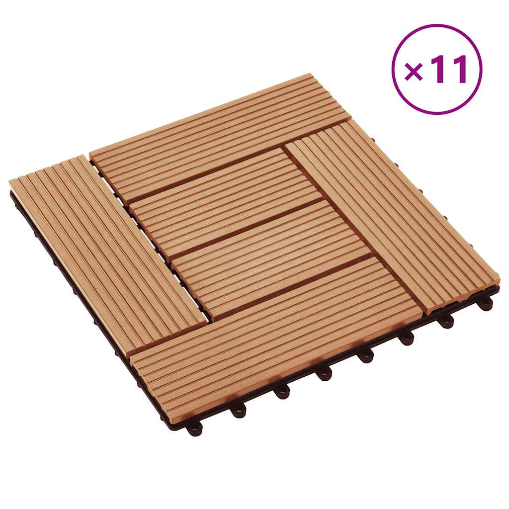vidaXL 22 Stk. Terrassenfliesen 30 x 30 cm 2 qm WPC Braun