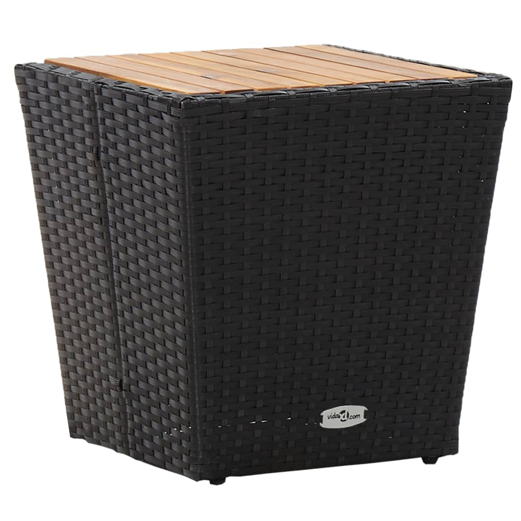vidaXL Beistelltisch Beige 41,5x41,5x44 cm Poly Rattan und Hartglas