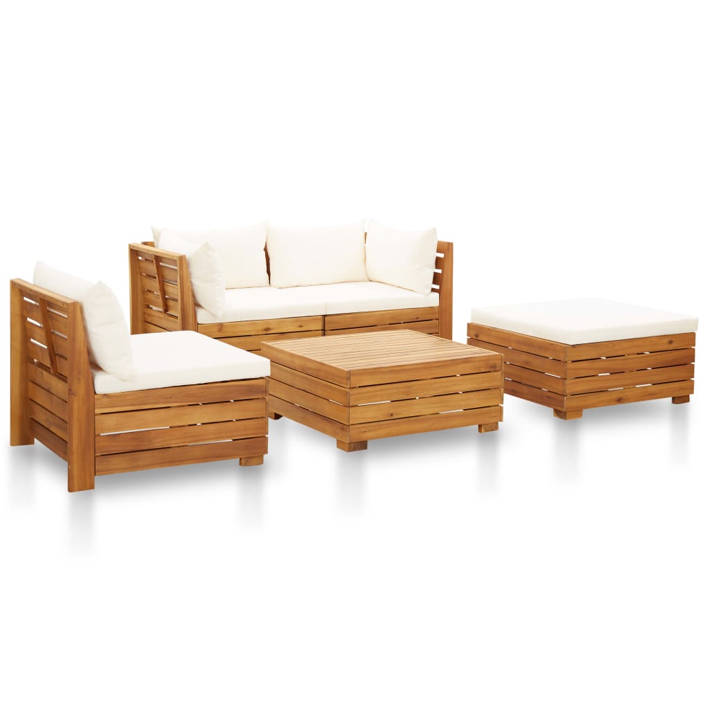vidaXL 2-Sitzer-Gartensofa mit Kissen Massivholz Akazie