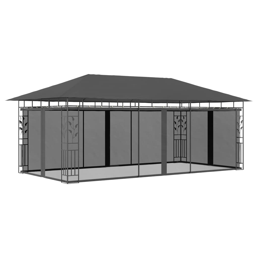 vidaXL Pavillon mit Moskitonetz 3x3x2,73 m Taupe 180 g/m²