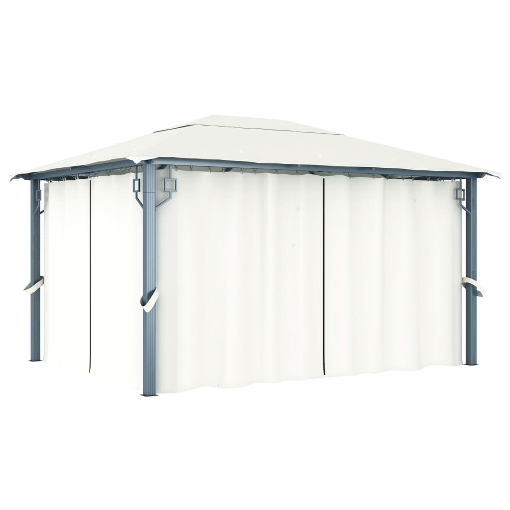 vidaXL Pavillon mit Vorhang 300x300 cm Taupe Aluminium