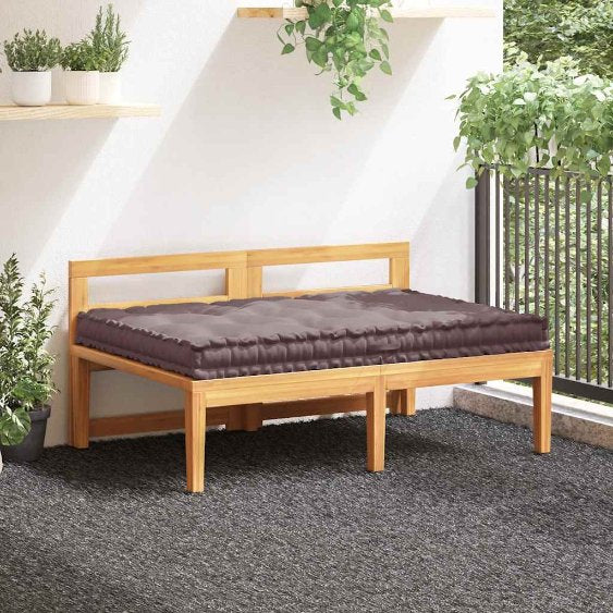 vidaXL Palettenauflagen 2 Stk. Baumwolle Schwarz