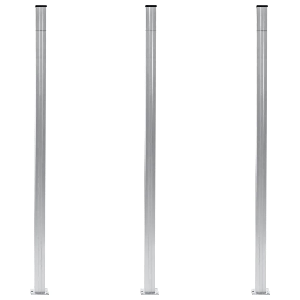vidaXL Zaunpfosten 2 Stk. Dunkelgrau 185 cm Aluminium