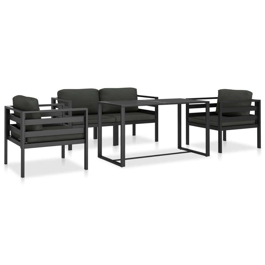 vidaXL 6-tlg. Garten-Lounge-Set mit Kissen Aluminium Anthrazit