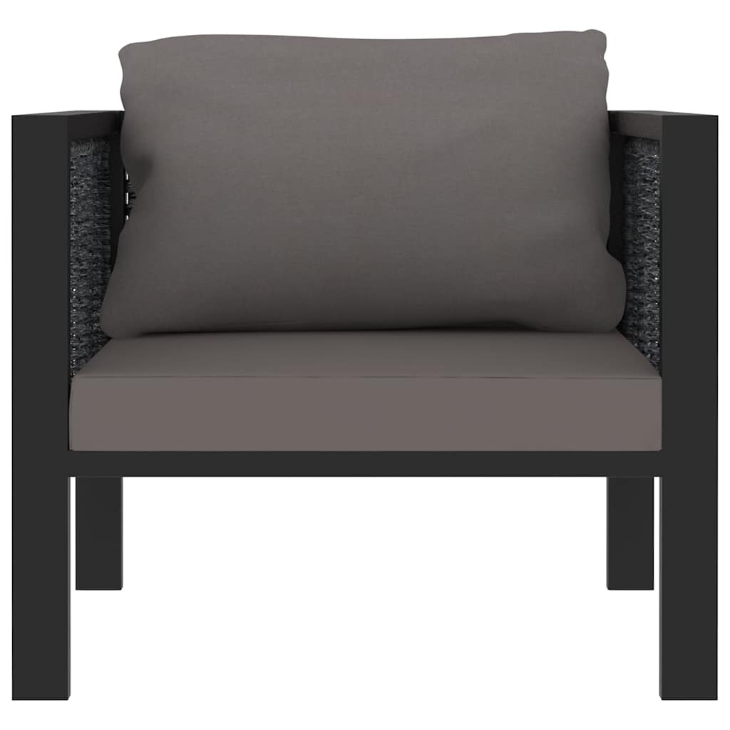 vidaXL Sofa-Eckelement mit Rechter Armlehne Poly Rattan Anthrazit