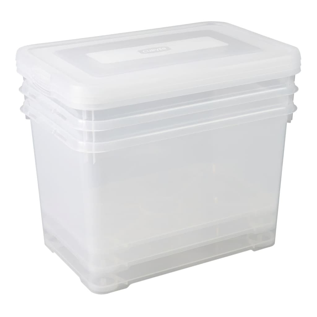 Aufbewahrungsboxen-Set Handy 3x65L Transparent