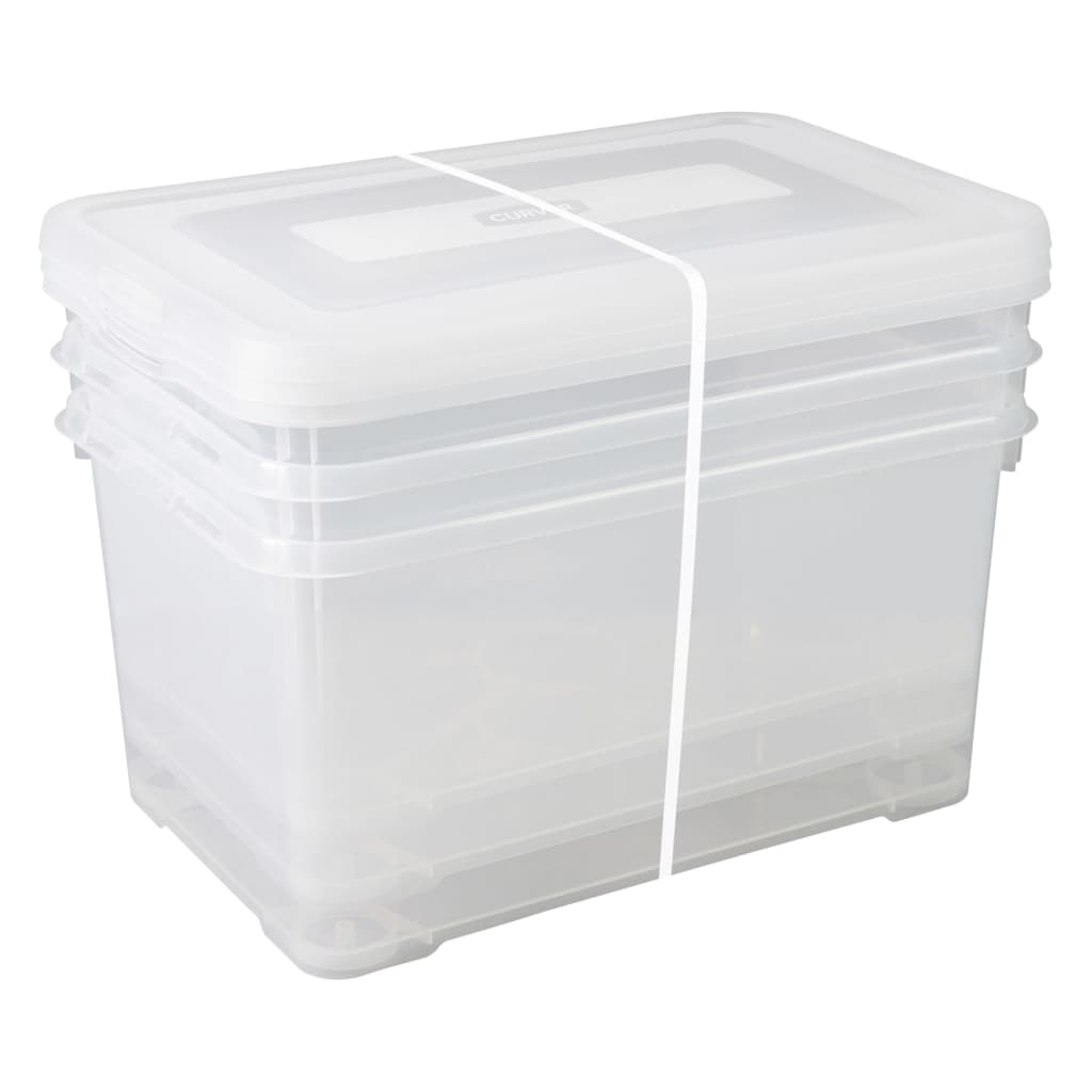 Storage Box Set Handy 3x50L Transparent