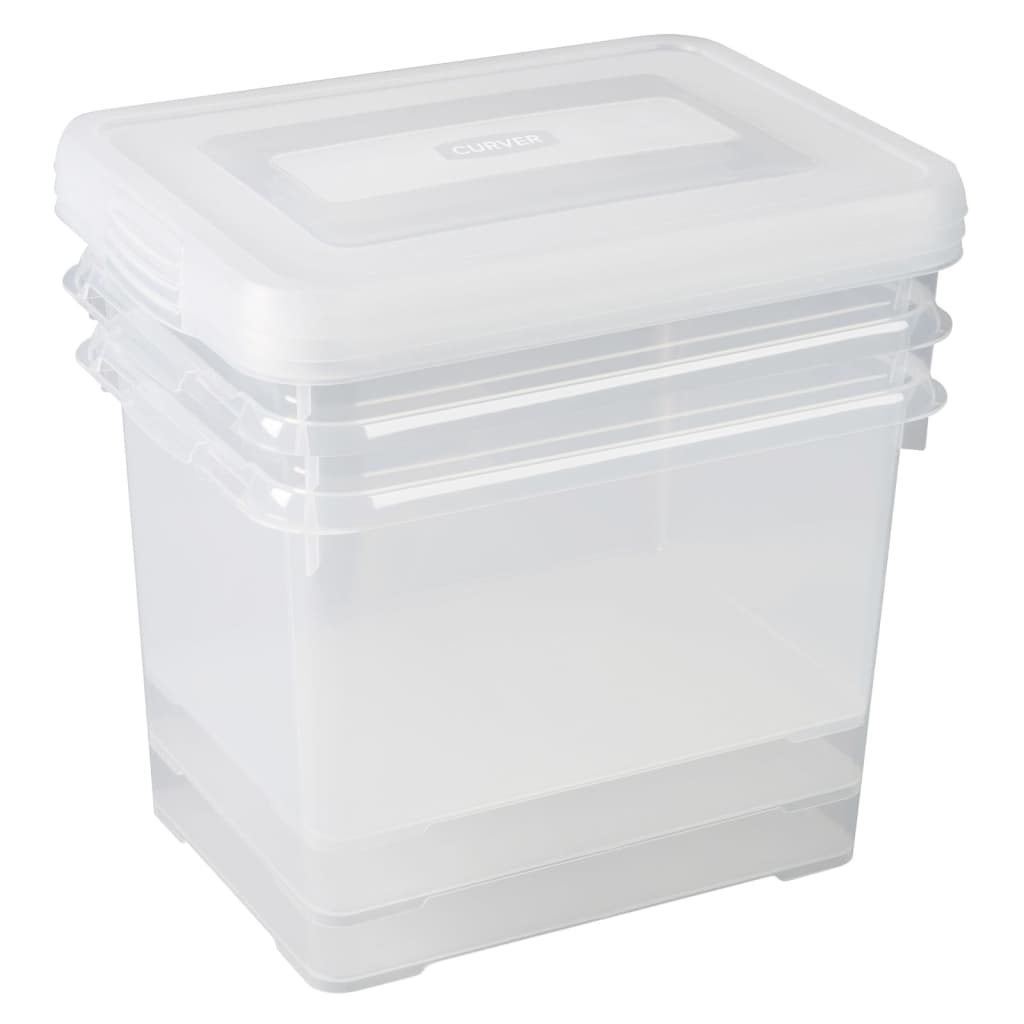 Aufbewahrungsboxen-Set Handy 3x20L Transparent