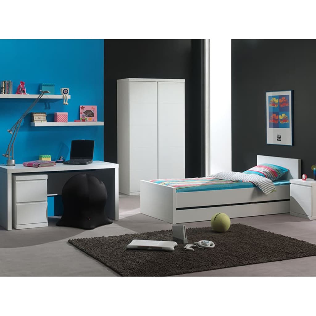 Desk Base Cabinet Lara 2 Drawers Wood White