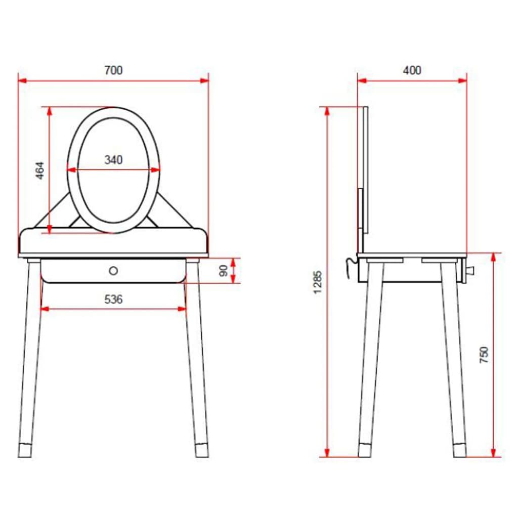 Children's Dressing Table Billy with Mirror Wood White