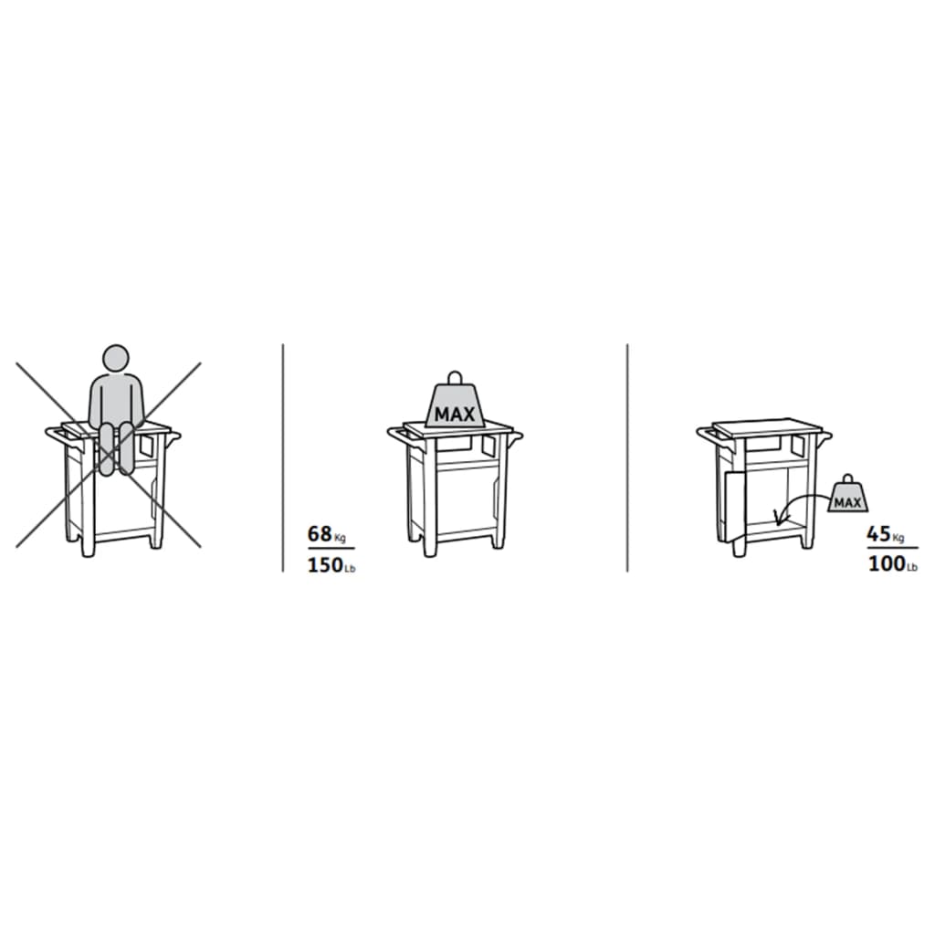 Multifunctional Garden Table for BBQ Unity Classic Wood Look