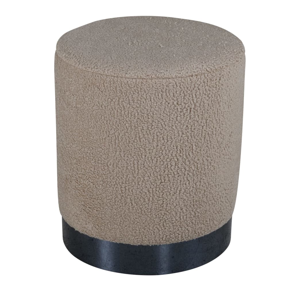 Benji Stool 35x35x42.5 cm Teddy Beige and Black