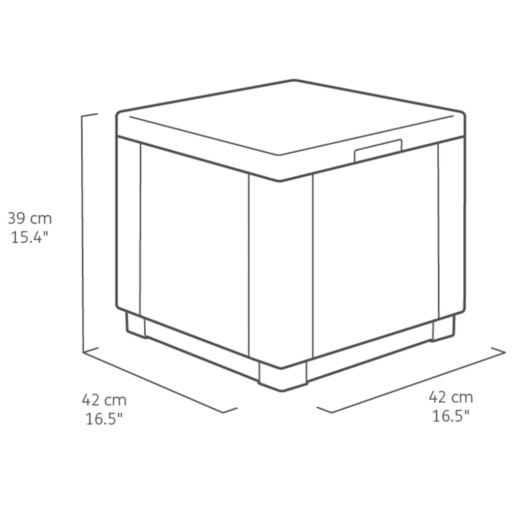 Hocker mit Stauraum Cube Graphitgrau 213816