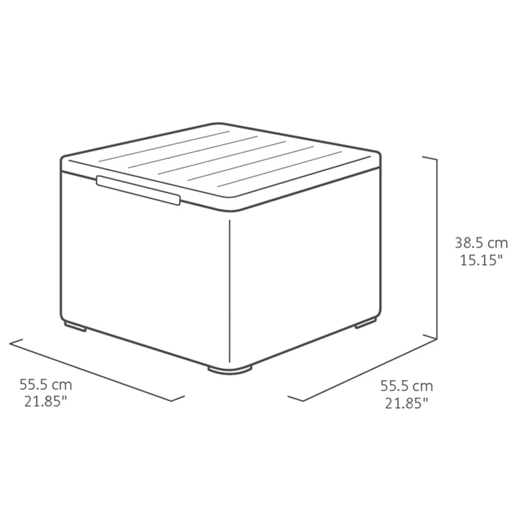 Gartentisch/ Gartenbox mit Stauraum Claire Graphitgrau