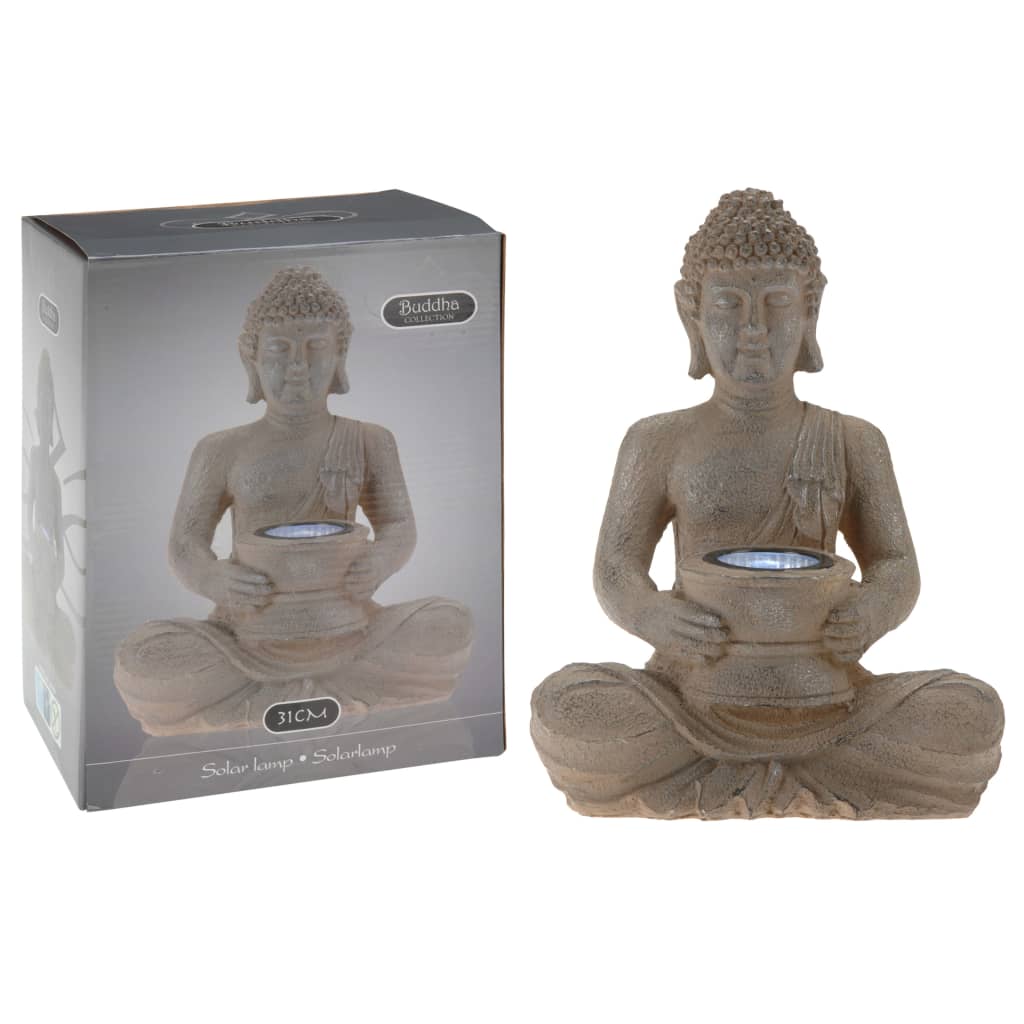 Garden figure Buddha with solar light