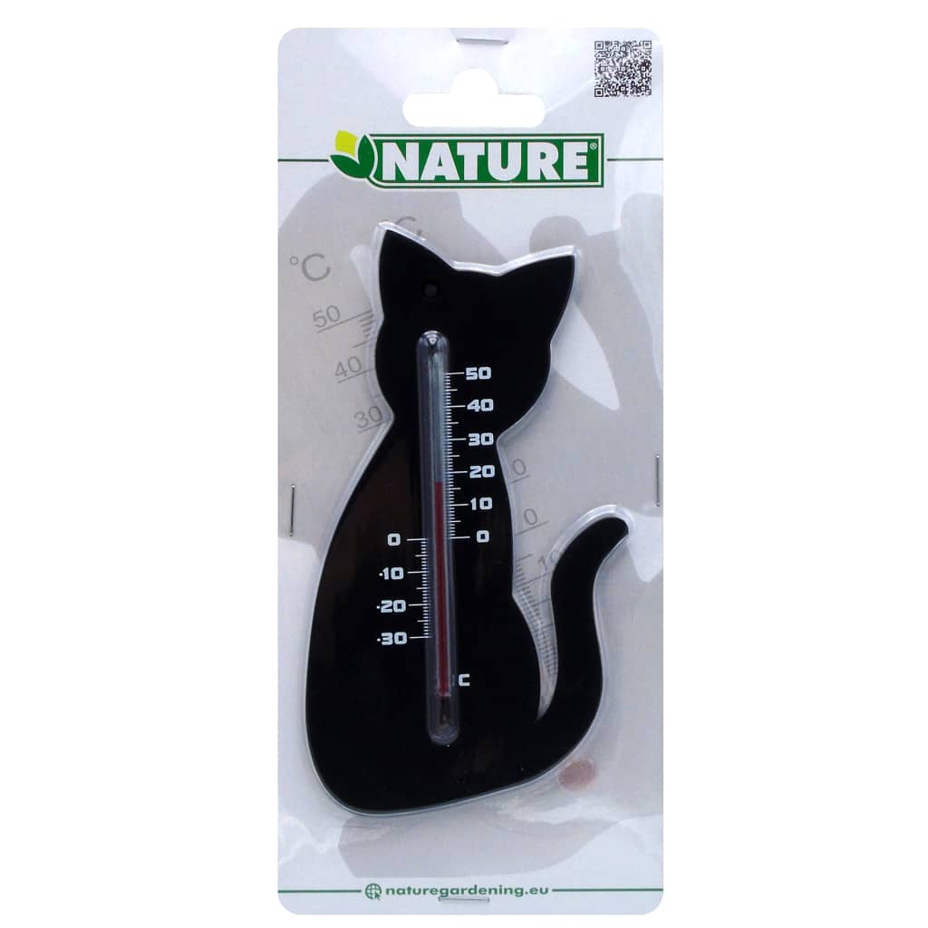 Garten Wandthermometer Katzenform Schwarz