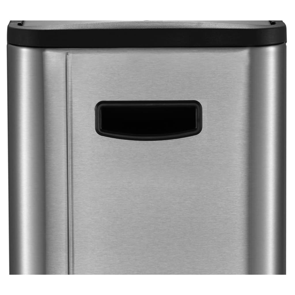 Pedal waste bin Ecoslim 2x20 L matt silver