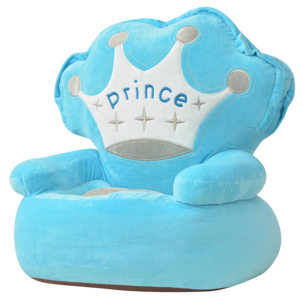 Plush Children's Armchair Prince Blue