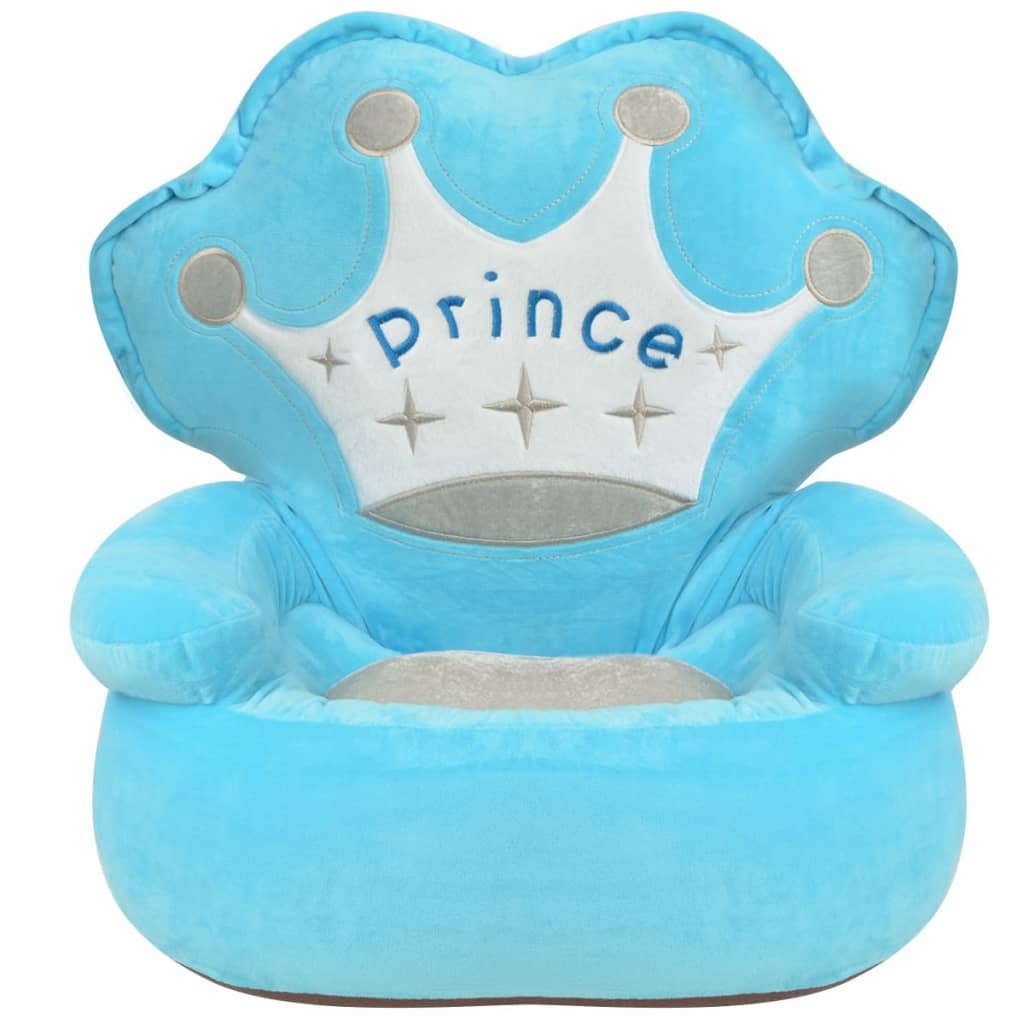 Plush Children's Armchair Prince Blue