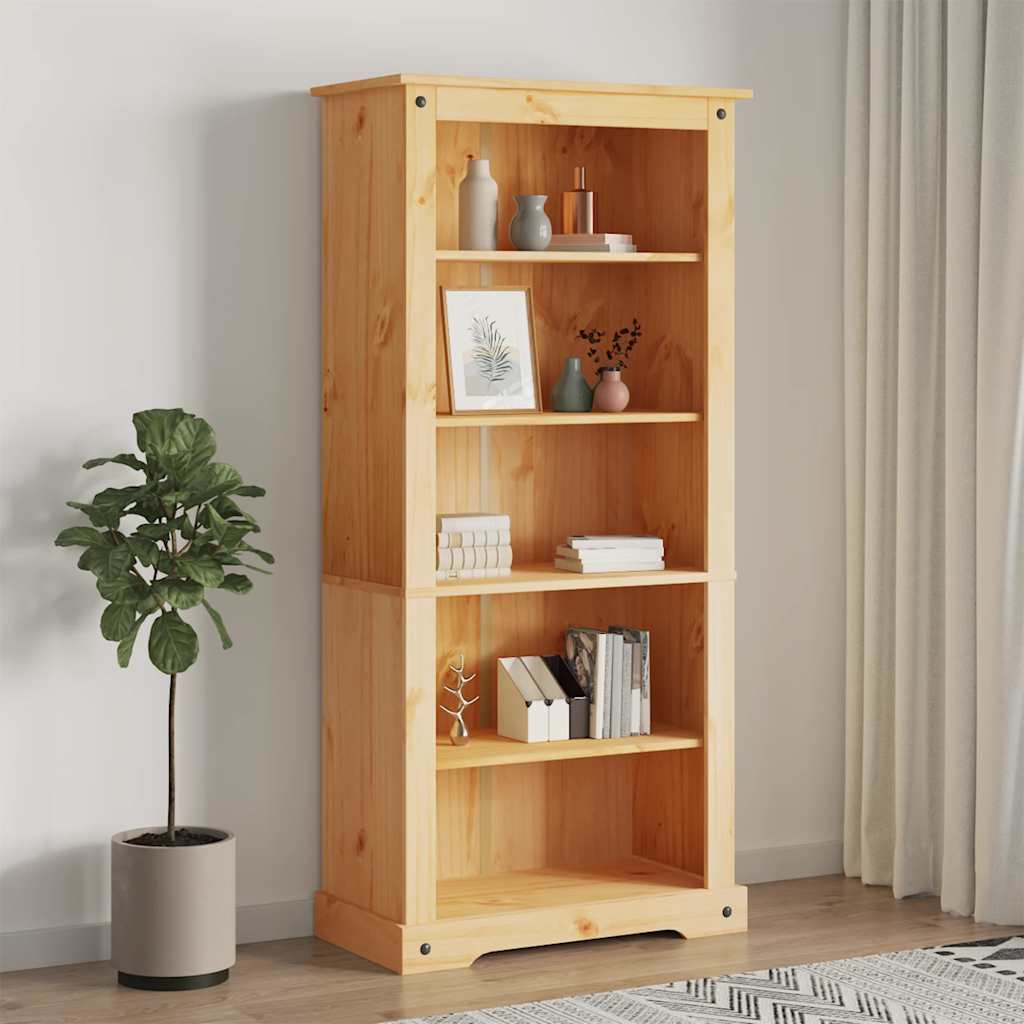 Bücherschrank 5 Fächer Mexiko-Stil Kiefernholz 80x40x170 cm