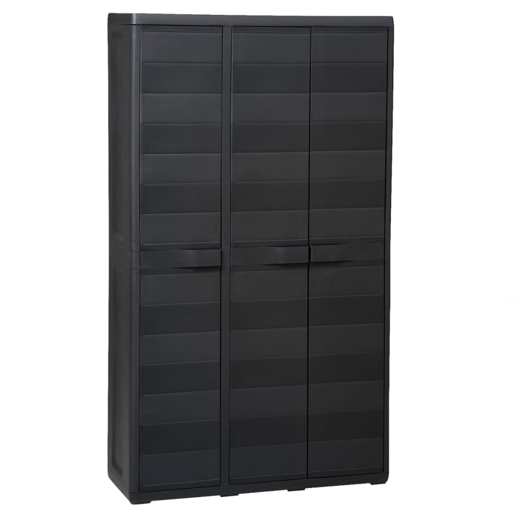 Garden Cabinet with 4 Shelves Black