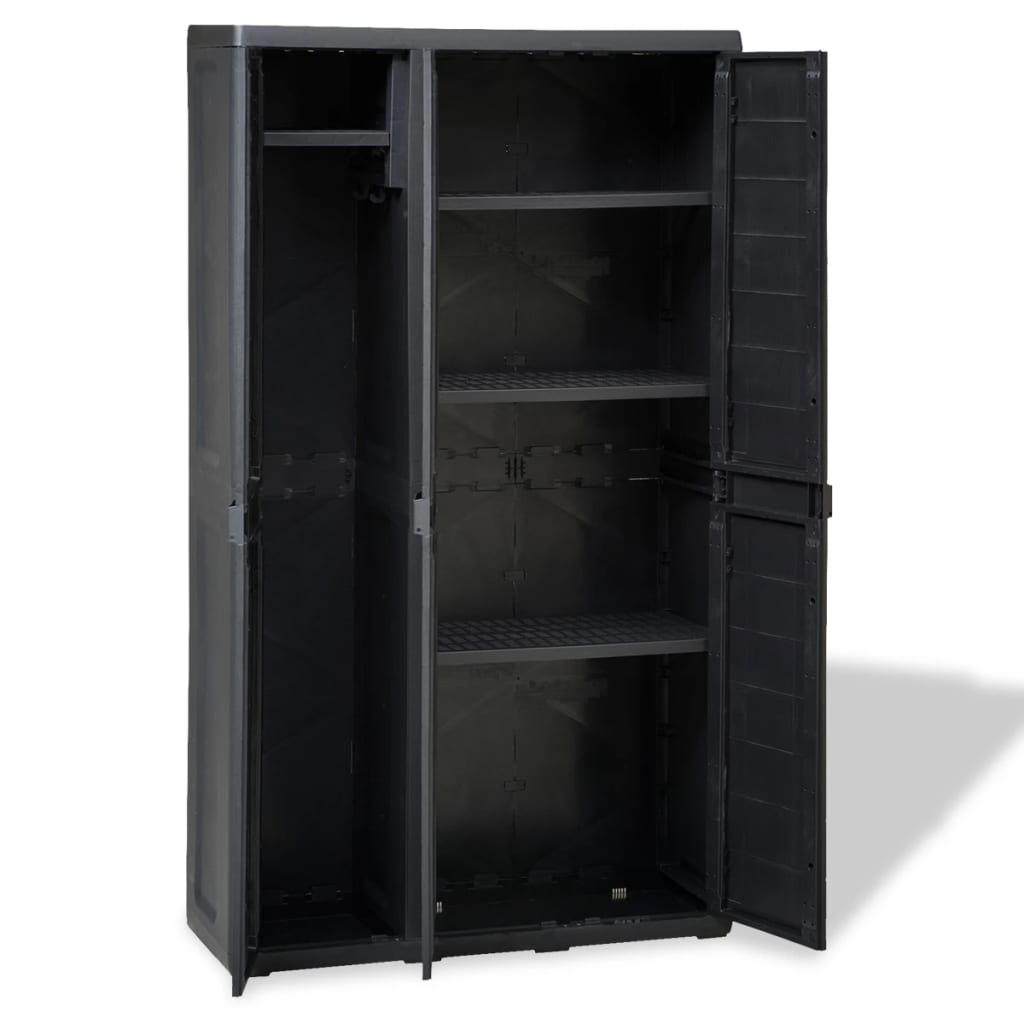 Garden Cabinet with 4 Shelves Black