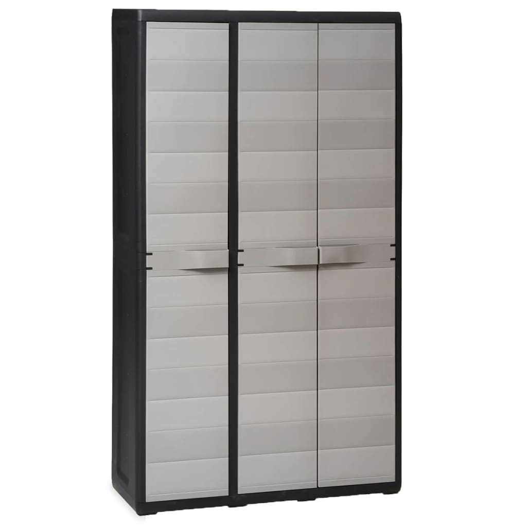 Garden Cabinet with 4 Shelves Black and Grey