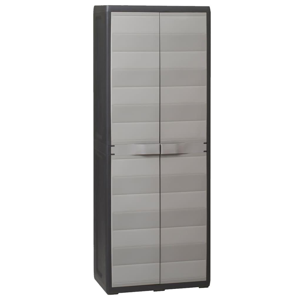 Garden Cabinet with 3 Shelves Black and Grey