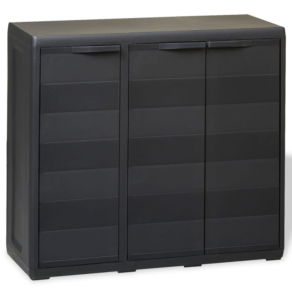 Garden Cabinet with 2 Shelves Black