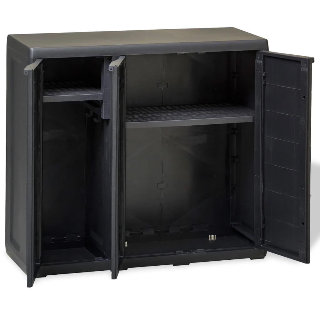 Garden Cabinet with 2 Shelves Black