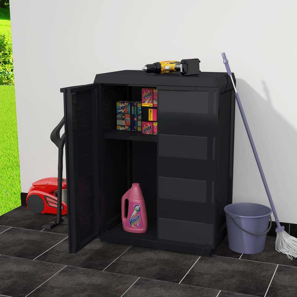 Gartenschrank mit 1 Boden Schwarz