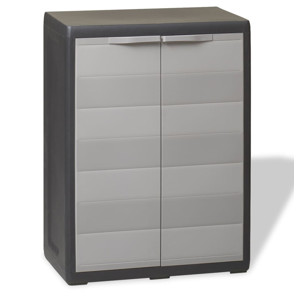 Garden Cabinet with 1 Shelf Black and Grey