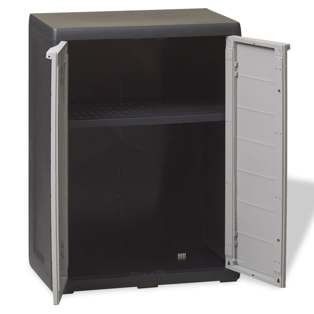 Garden Cabinet with 1 Shelf Black and Grey