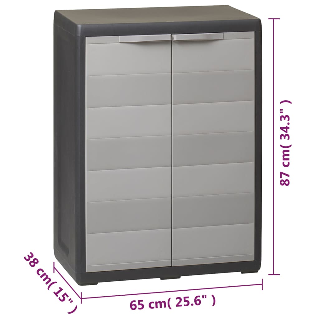 Gartenschrank mit 1 Boden Schwarz und Grau