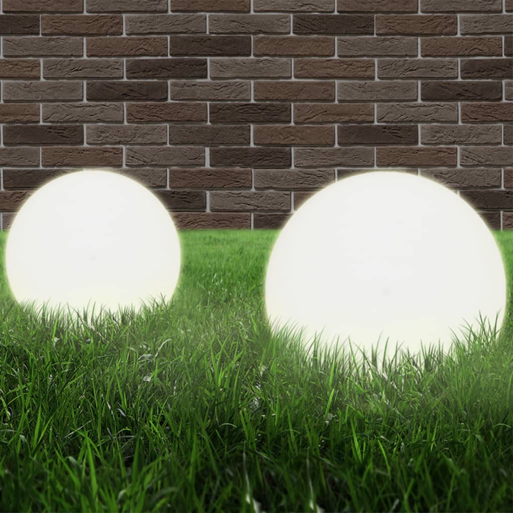 LED garden lights 2 pcs. Spherical 25 cm PMMA